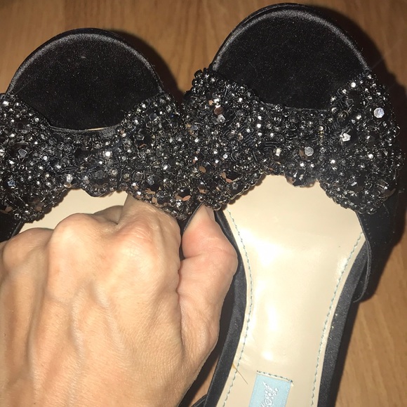 BETSEY JOHNSON Dancing Gleam Heels in black,7/37! - Picture 7 of 8